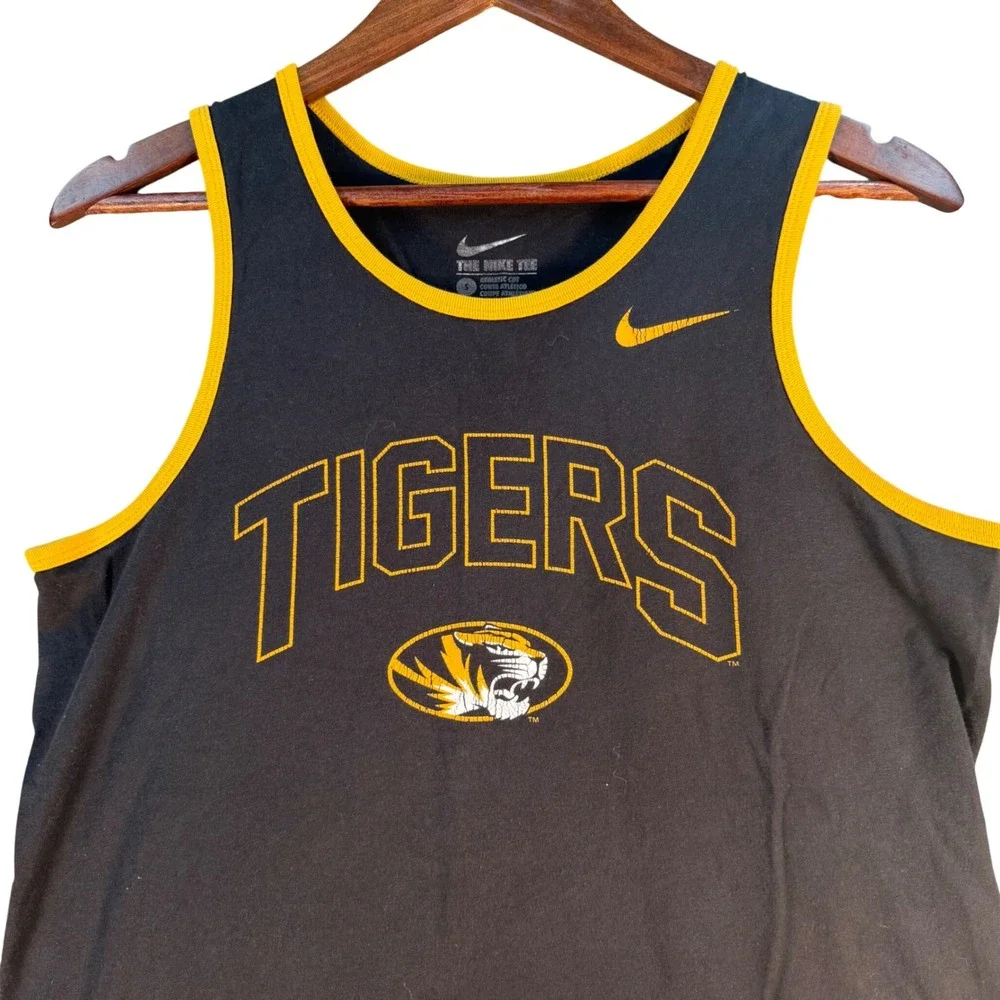 Nike Mens Missouri Tigers Mizzou Tank Top Black Gold Athletic Cut Small 0877